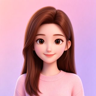 bubbly AI 温柔人设晚晚栗色长发头像